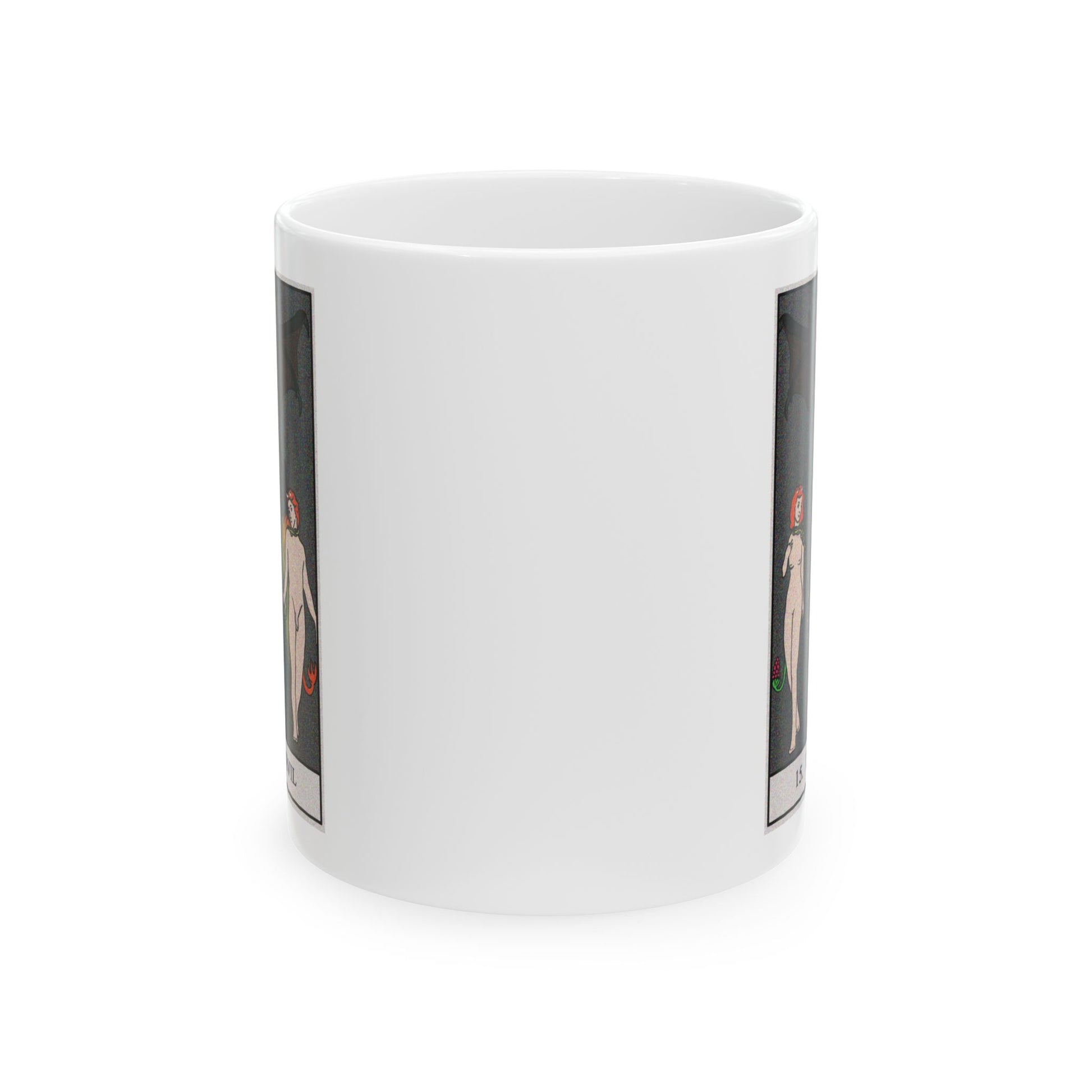 The Devil Tarot Card Coffee Mug - Double Sided Print, White Ceramic, 11oz by TheGlassyLass.com