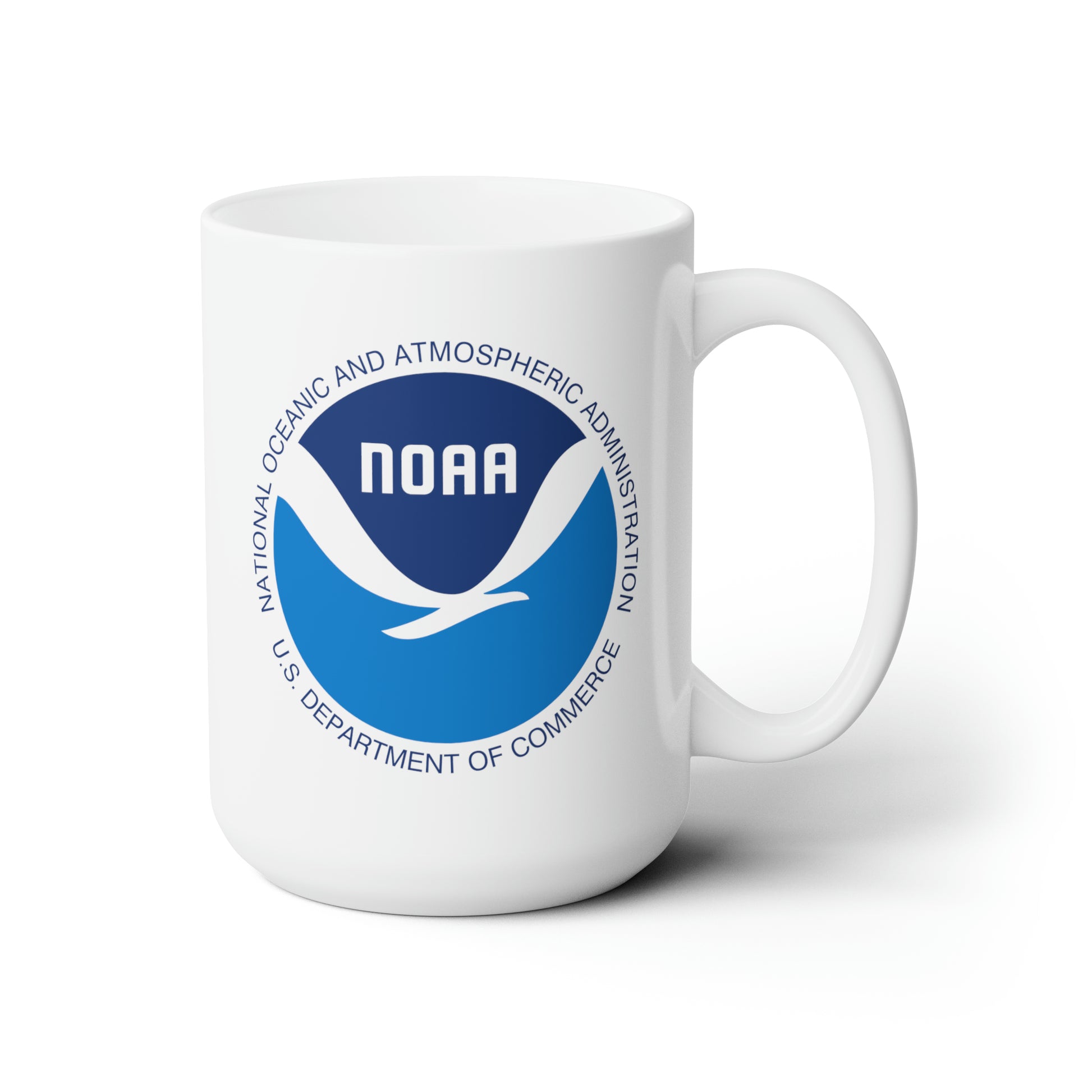 NOAA Logo Coffee Mug - Double Sided White Ceramic 15oz by TheGlassyLass.com