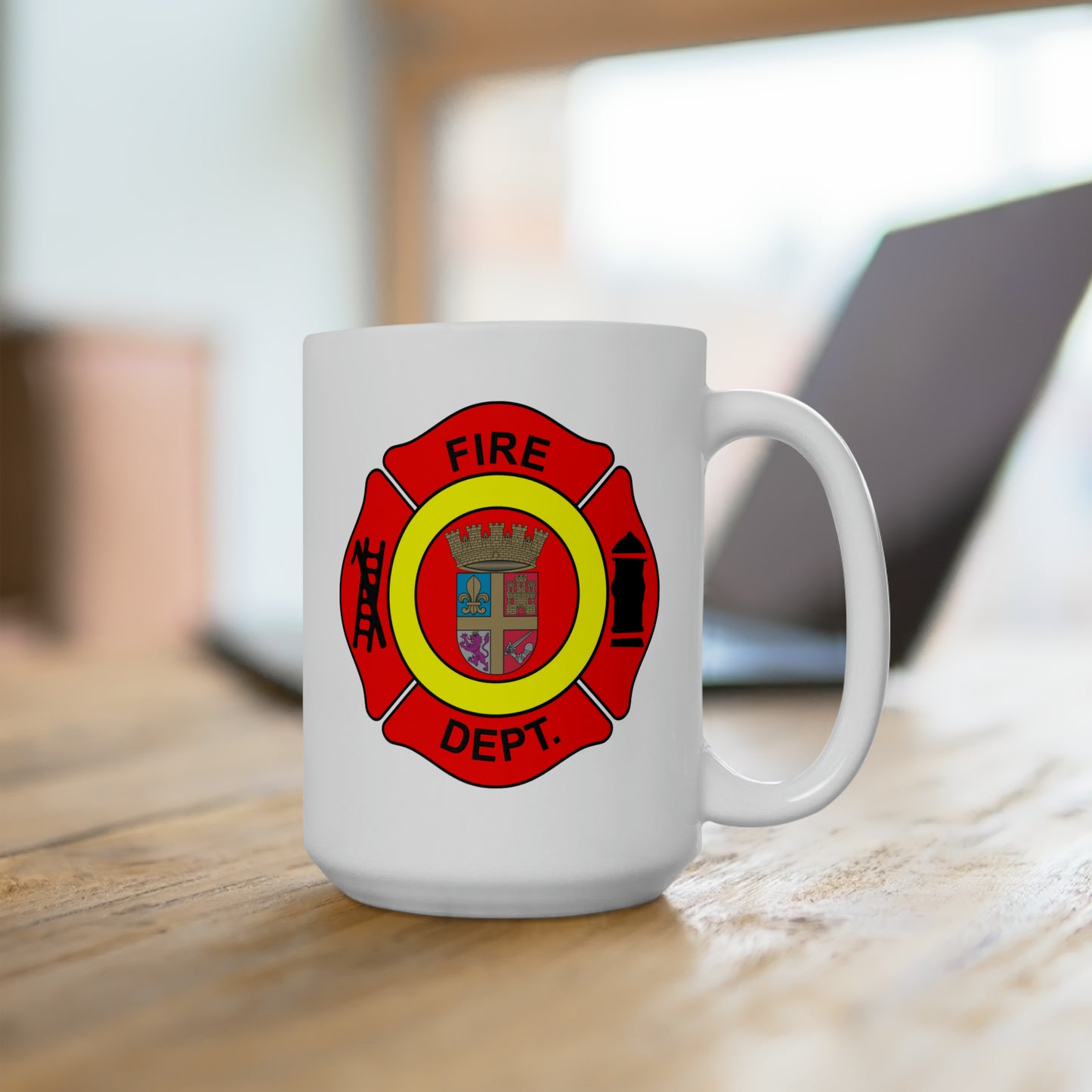 St Augustine Fire Department Coffee Mug - Double Sided White Ceramic 15oz by TheGlassyLass.com