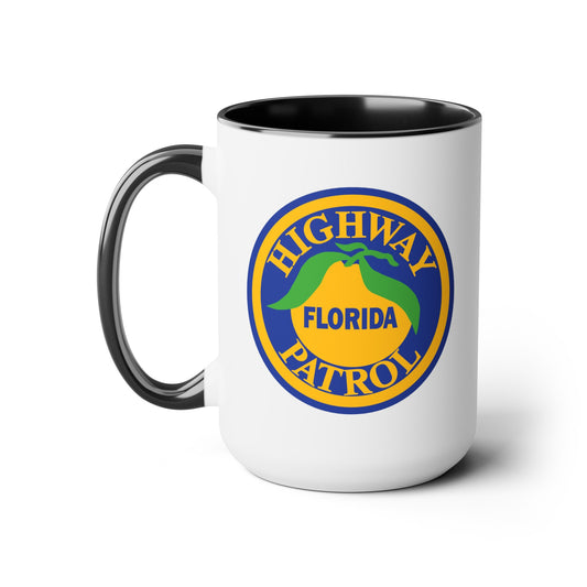 Florida Highway Patrol Coffee Mug - Double Sided Black Accent White Ceramic 15oz by TheGlassyLass.com