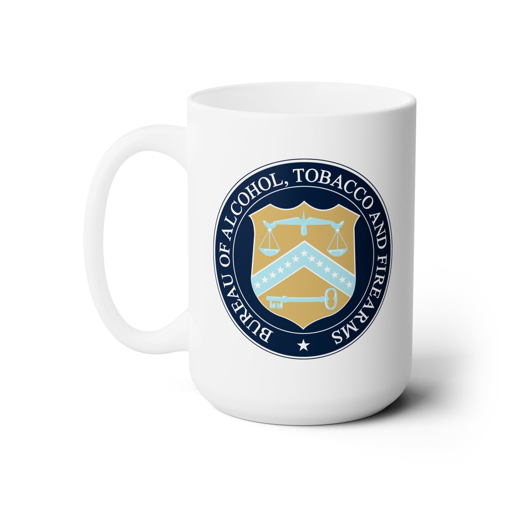 US ATF Seal Coffee Mug - Double Sided White Ceramic 15oz by TheGlassyLass.com