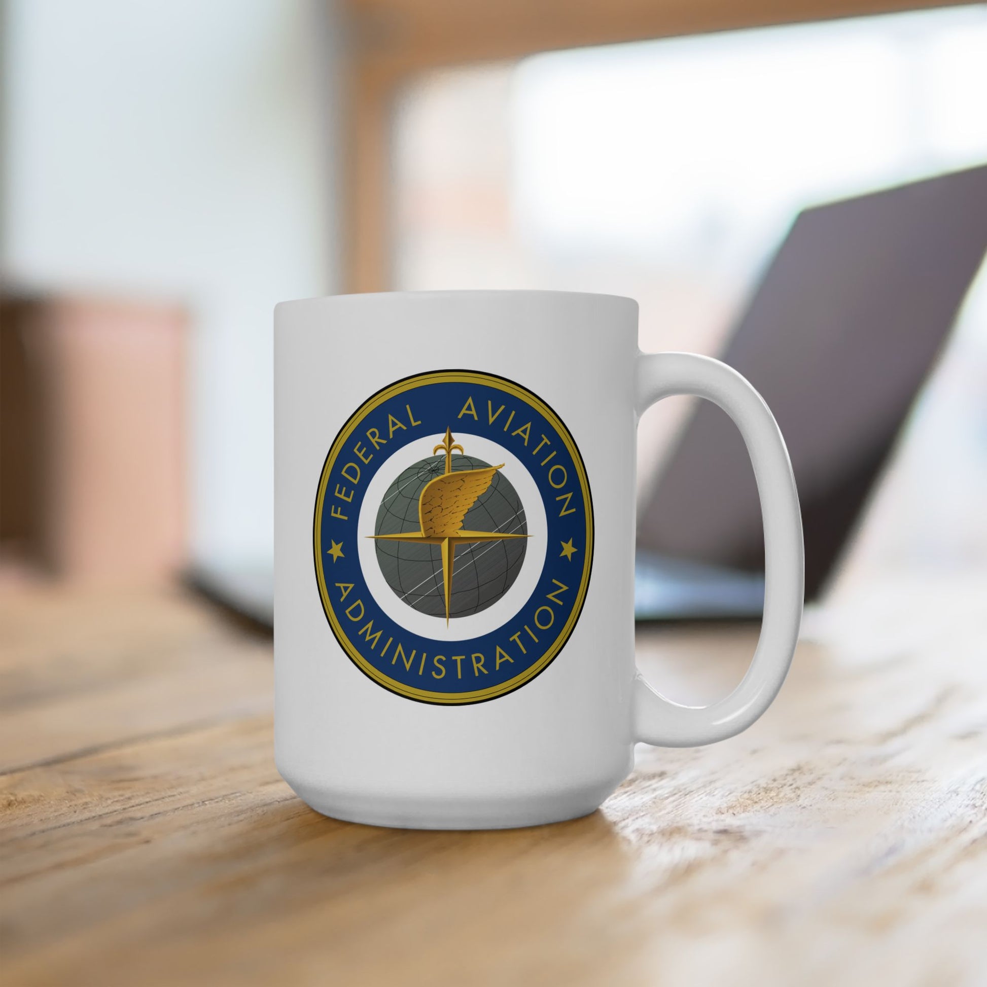 Federal Aviation Administration (FAA) Coffee Mug - Double Sided White Ceramic 15oz by TheGlassyLass.com