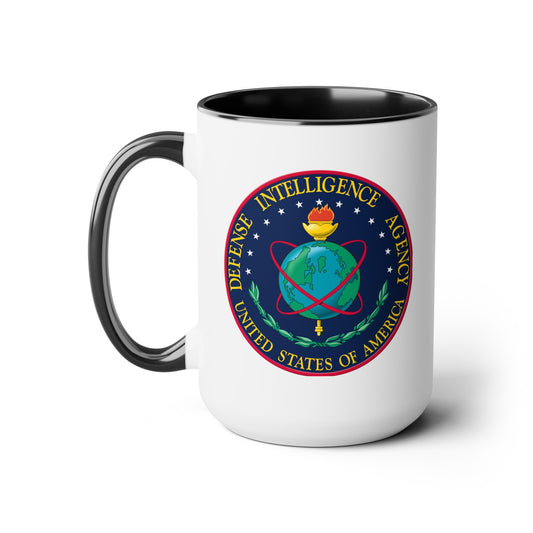 US Defense Intelligence Agency Coffee Mugs - Double Sided Black Accent White Ceramic15oz by TheGlassyLass.com