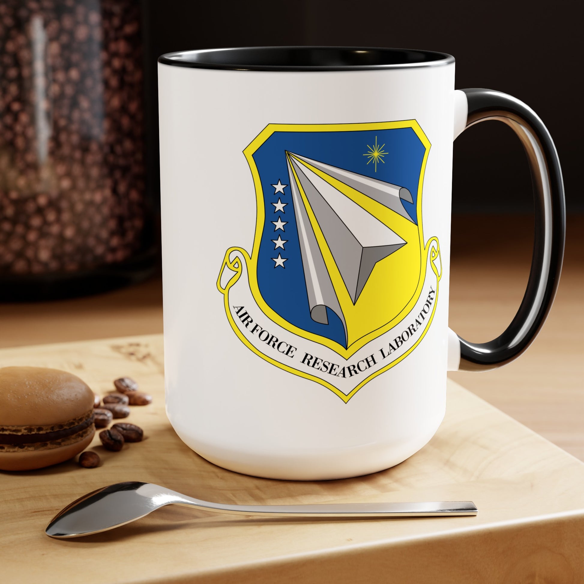 Air Force Research Laboratory - Double Sided Black Accent White Ceramic Coffee Mug 15oz by TheGlassyLass.com