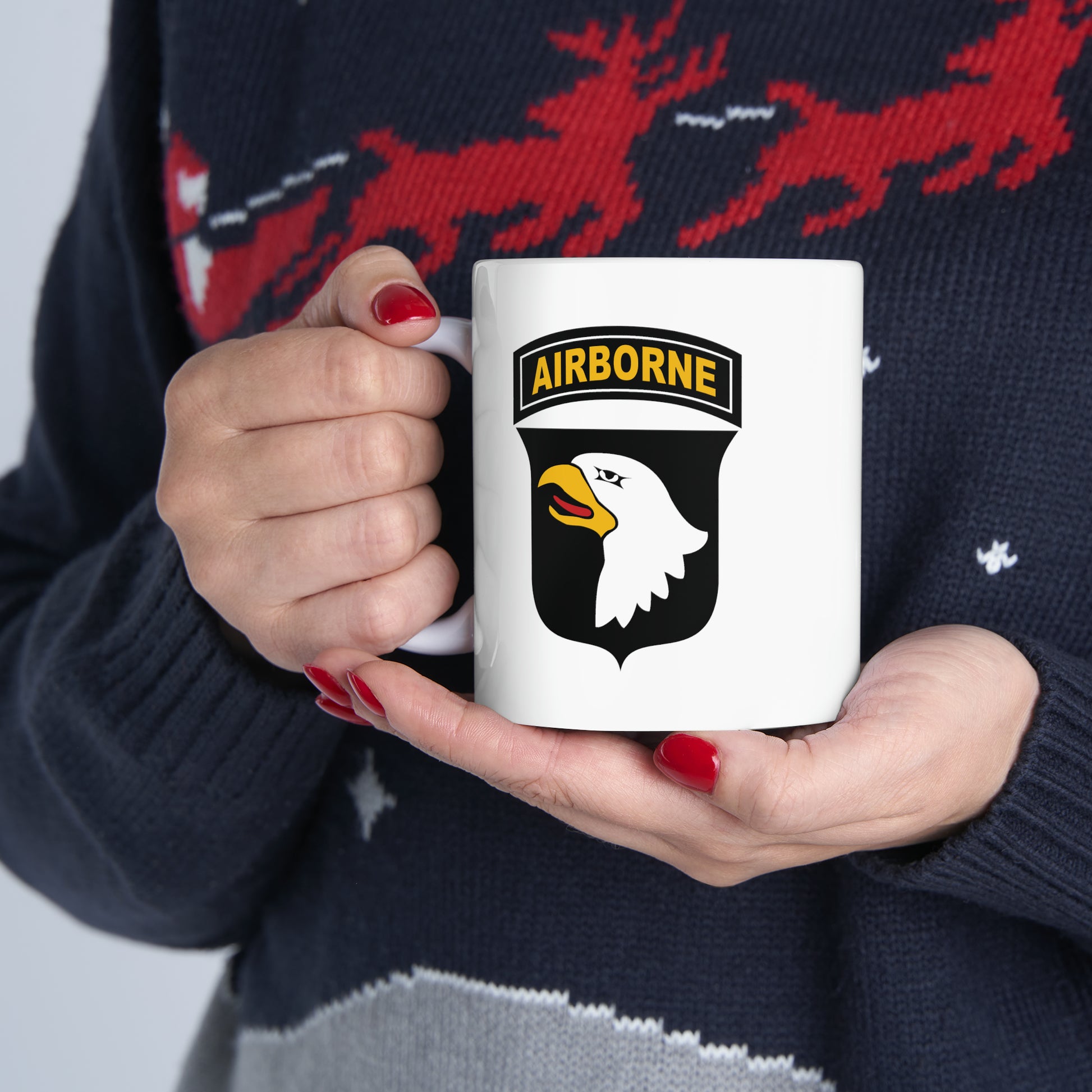 US Army Airborne Coffee Mugs - Double Sided White Ceramic 11oz by TheGlassyLass.com