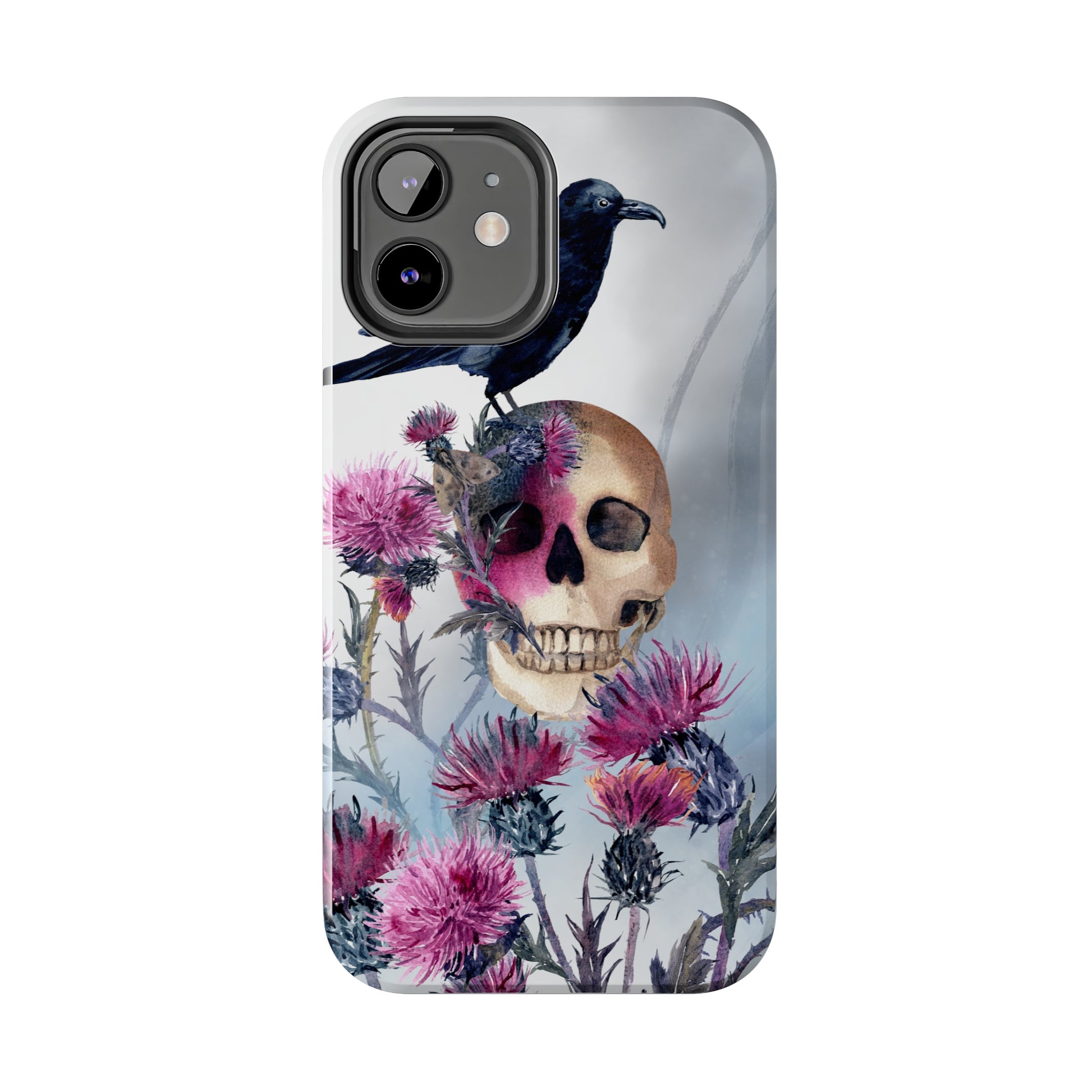 Quoth the Raven Skull: iPhone Tough Case Design - Wireless Charging - Superior Protection - Original Graphics by TheGlassyLass.com