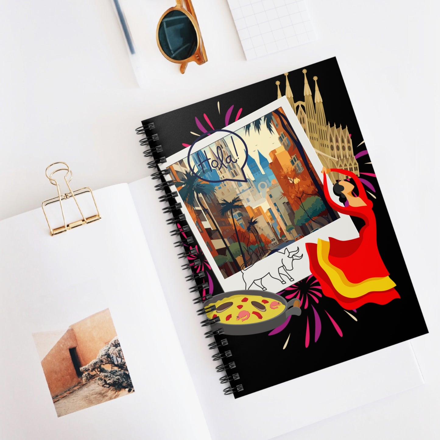 Hola Madrid: Spiral Notebook - Log Books - Journals - Diaries - and More Custom Printed by TheGlassyLass.com