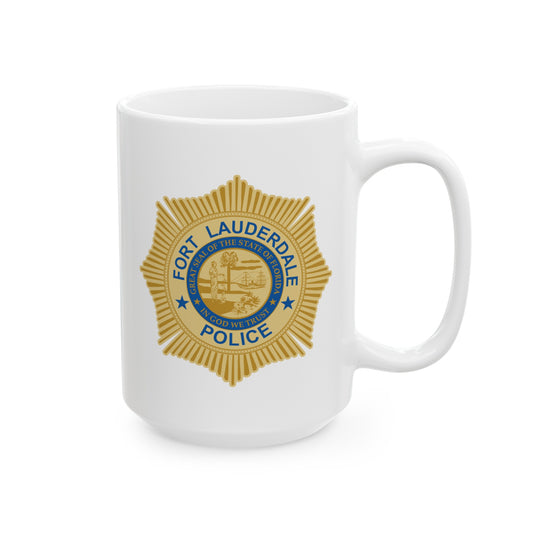 Fort Lauderdale Police Coffee Mug - Double Sided White Ceramic 15oz by TheGlassyLass.com