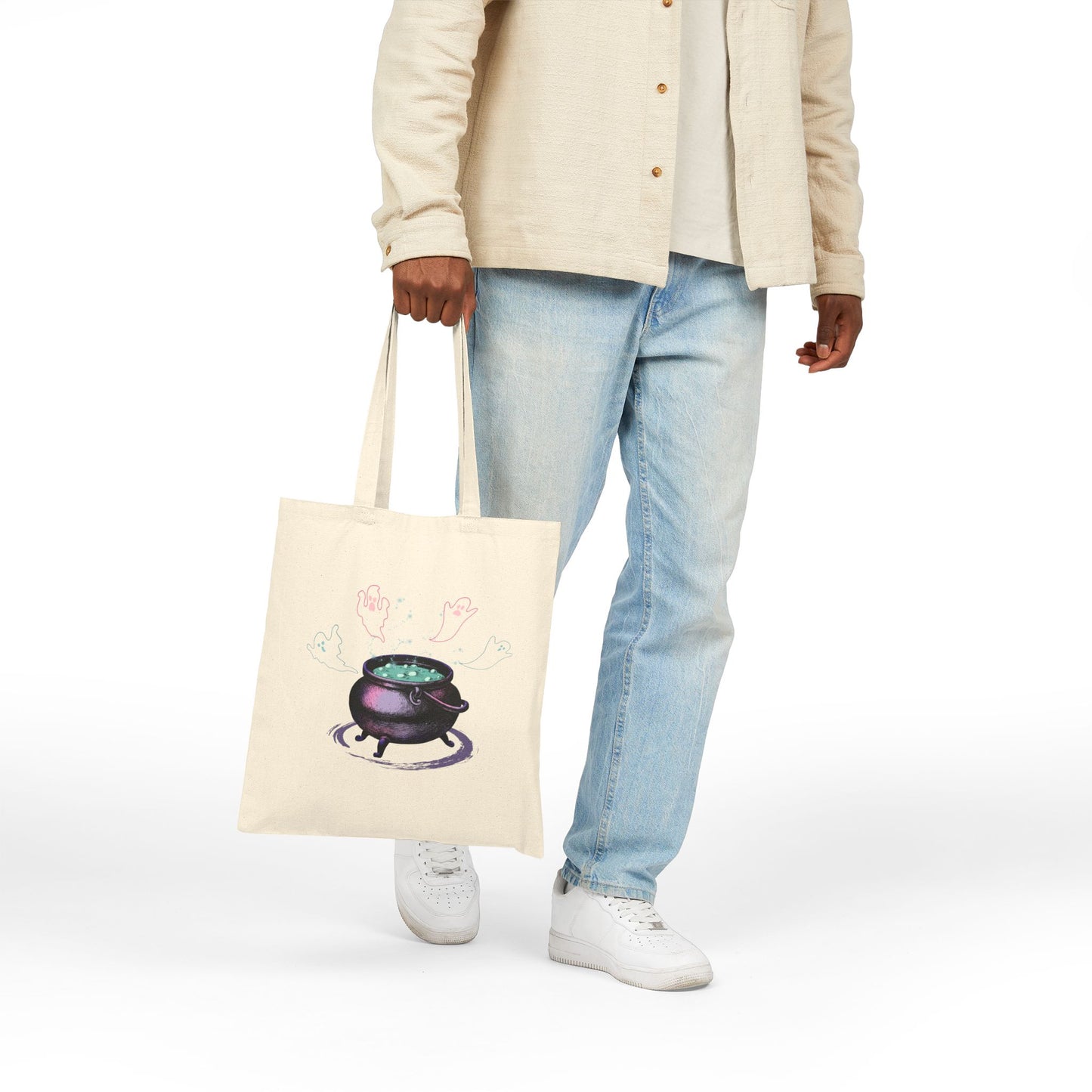 Ghostly Brew Haunted Halloween Tote Bag - Heavyweight 100% Cotton Canvas by TheGlassyLass.com
