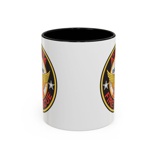 Atlanta Fire Department Coffee Mug - Double Sided Black Accent White Ceramic 11oz by TheGlassyLass
