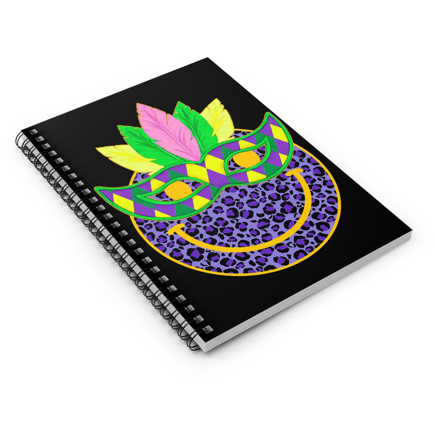 Mardi Gras Cat Mask: Spiral Notebook - Log Books - Journals - Diaries - and More Custom Printed by TheGlassyLass