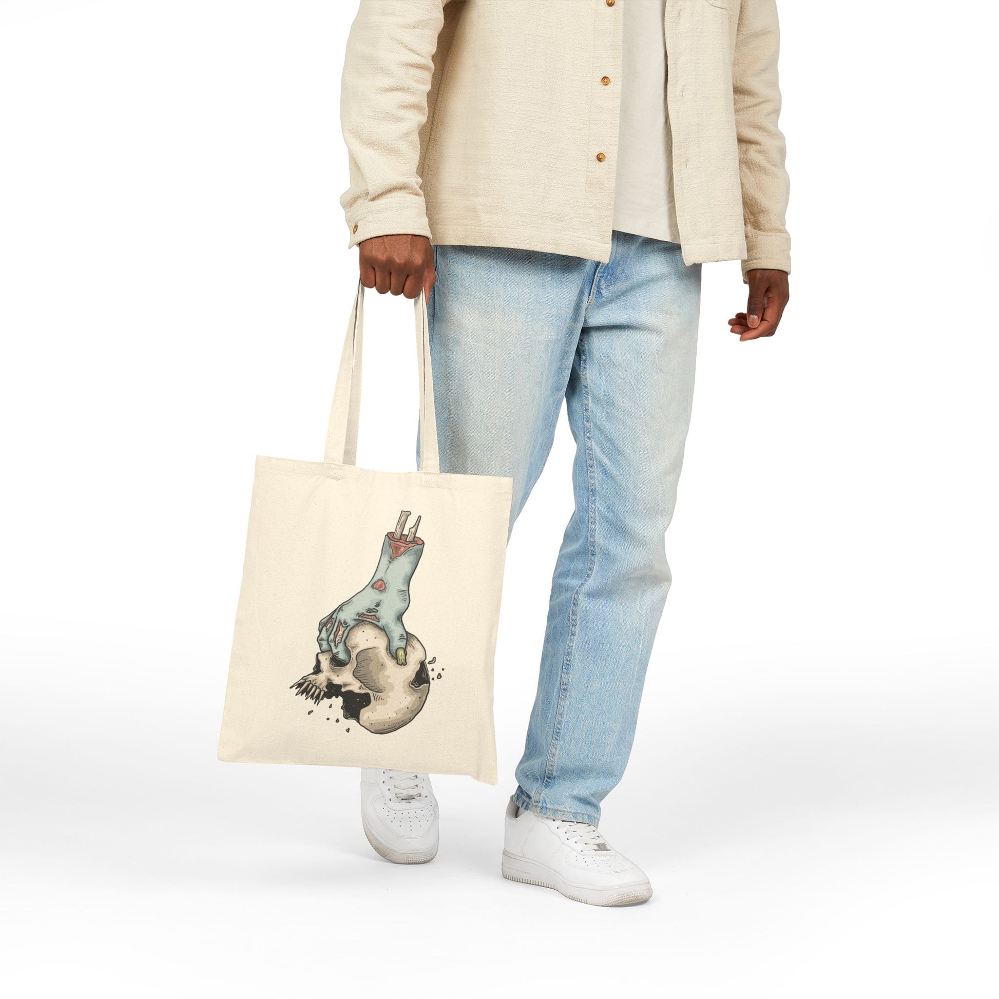 Zombie Bowling Haunted Halloween Tote Bag - Heavyweight 100% Cotton Canvas by TheGlassyLass.com