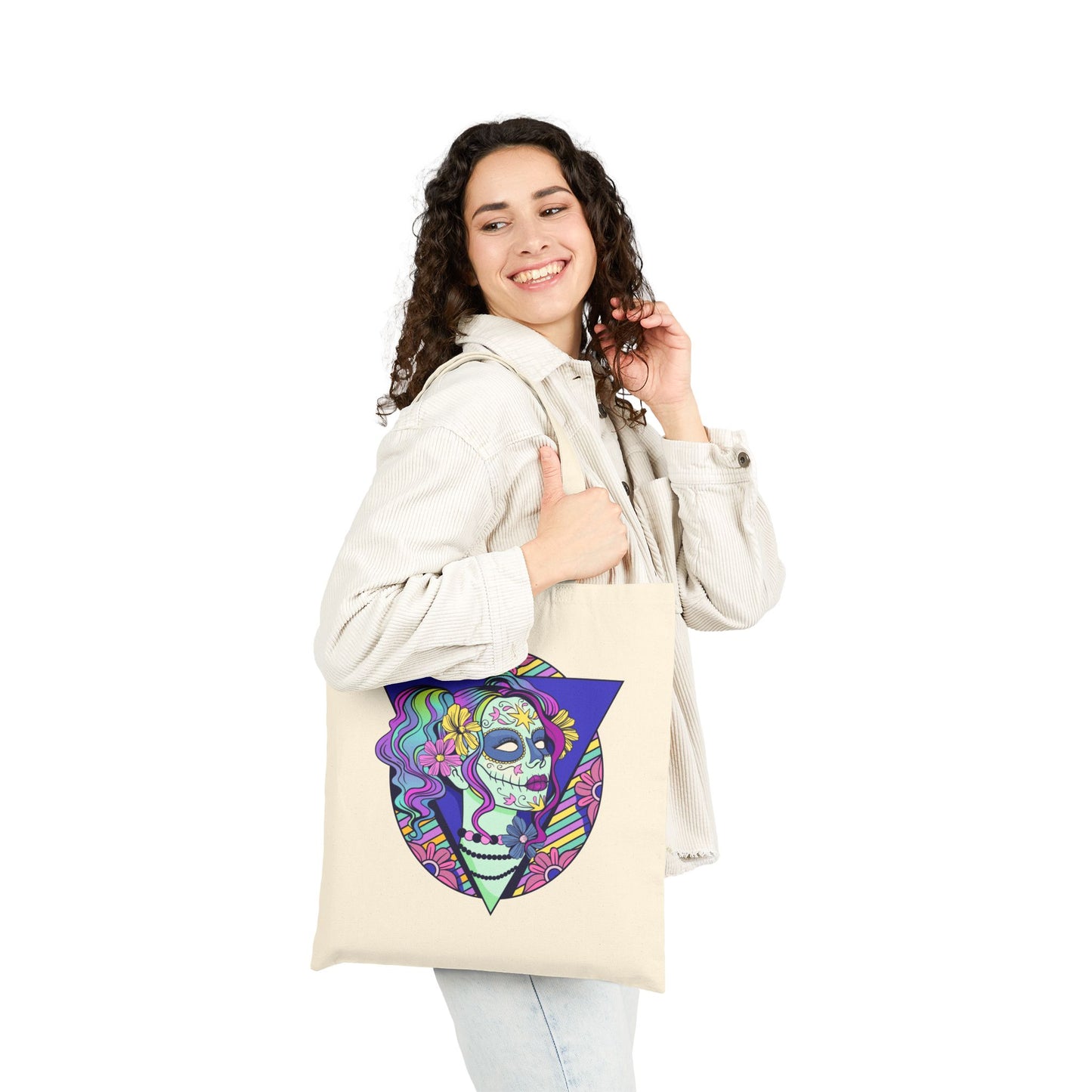 Candy Skull Cowgirls Logo Tote Bag - Heavyweight 100% Cotton Canvas by TheGlassyLass.com