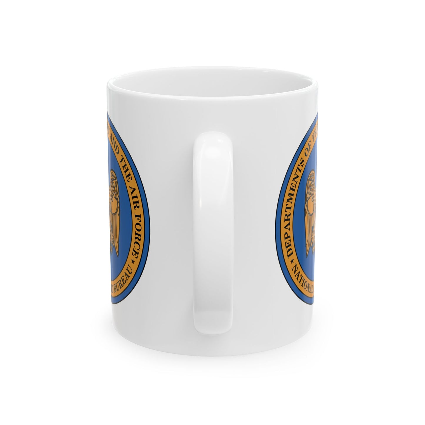 National Guard Bureau Seal Coffee Mug - Double Sided Print, White Ceramic, 11oz by TheGlassyLass.com