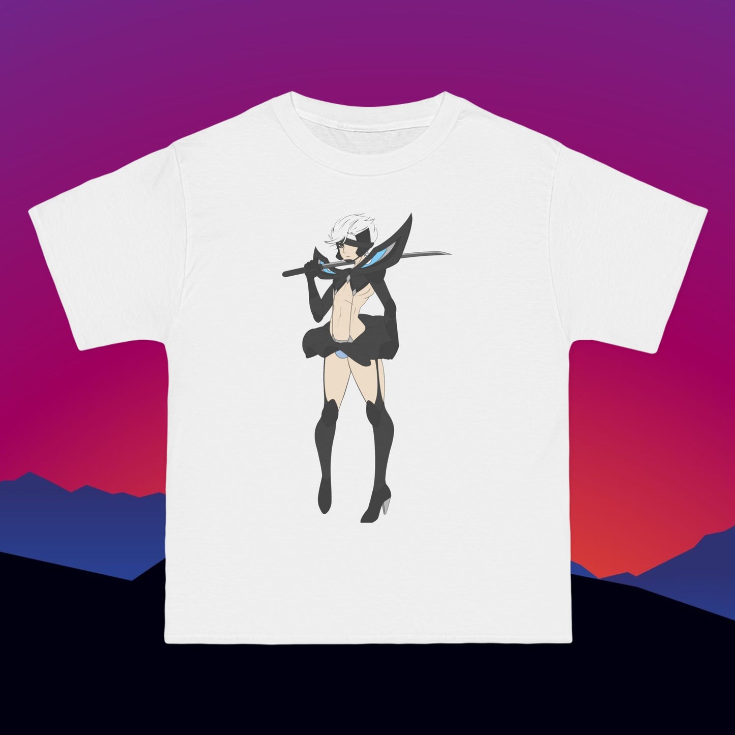 Sword Play Anime T-Shirt: (Hanes Beefy-T 100% Preshrunk Cotton) Custom Printed by TheGlassyLass.com