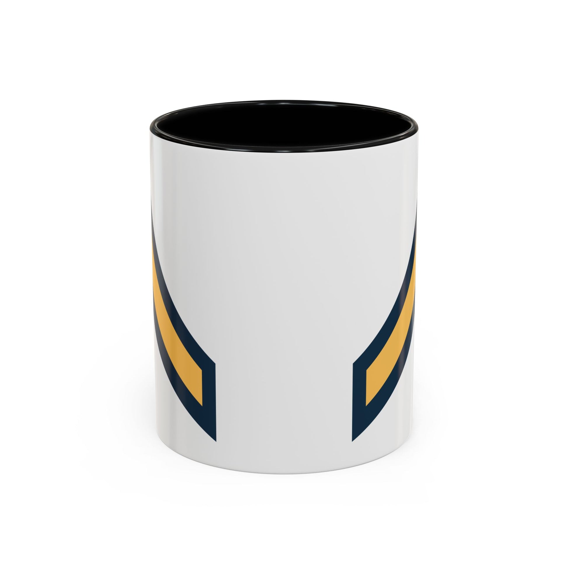 US Army Private (E-2) Stripes Coffee Mug - Double Sided Print, Black Accent White Ceramic, 11oz by TheGlassyLass.com