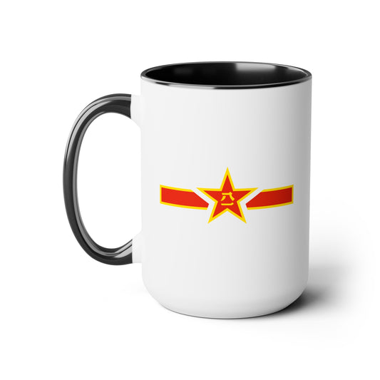People's Republic of China Air Force Roundel - Double Sided Black Accent White Ceramic Coffee Mug 15oz by TheGlassyLass.com