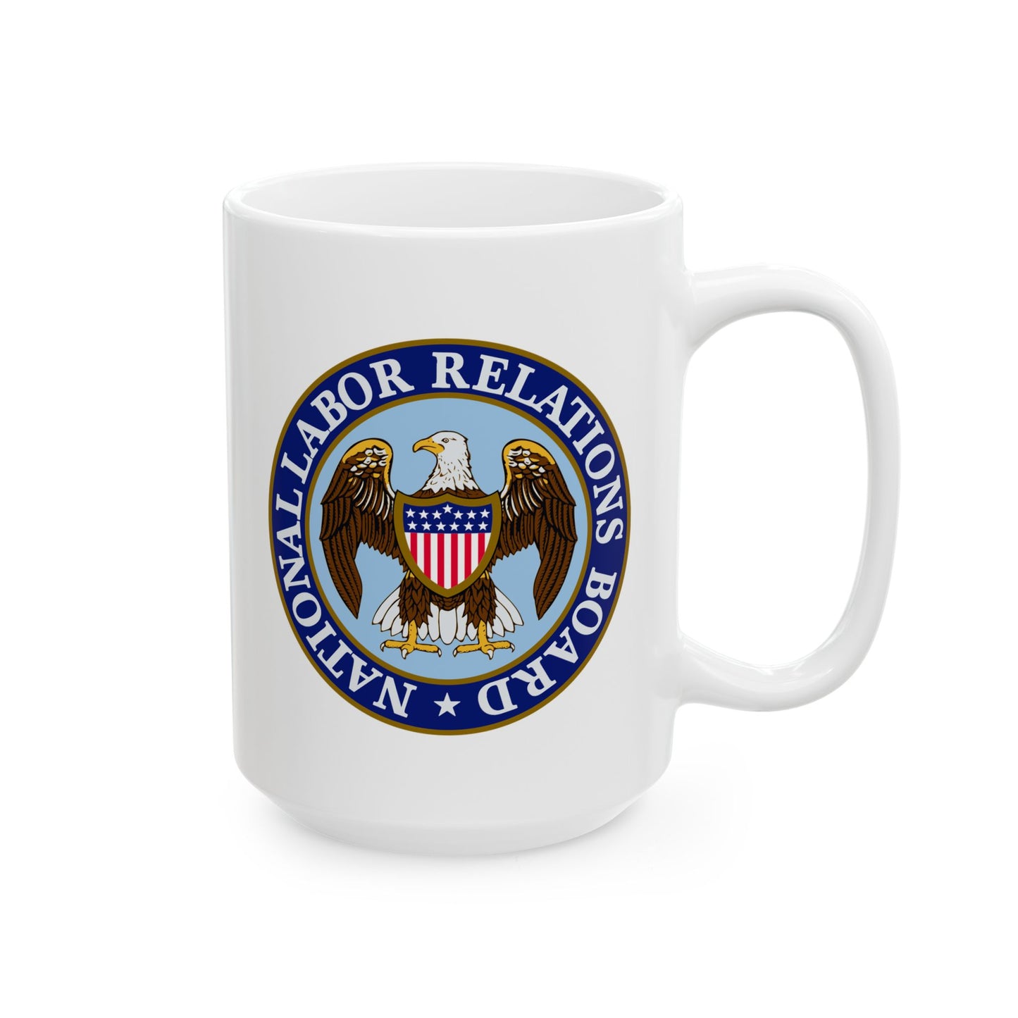 National Labor Relations Board Seal Coffee Mug - Double Sided Print, White Ceramic, 15oz by TheGlassyLass.com