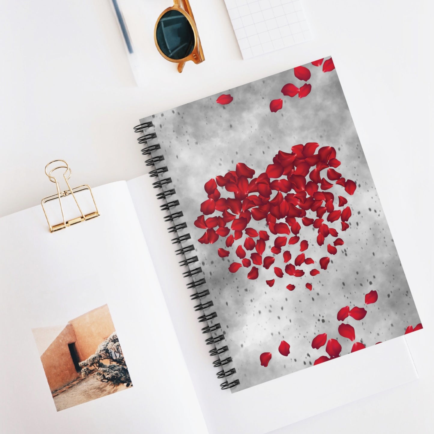 Rose Petal Heart: Spiral Notebook - Log Books - Journals - Diaries - and More Custom Printed by TheGlassyLass