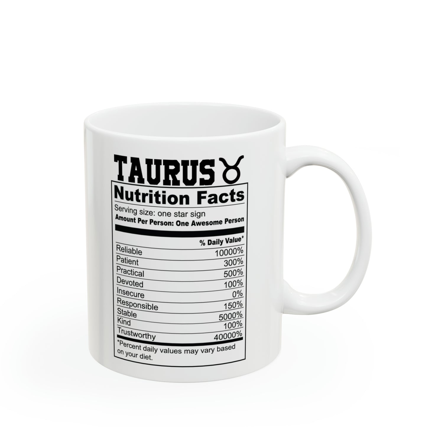 Taurus Tarot Card Coffee Mug - Double Sided 11oz White Ceramic by TheGlassyLass.com
