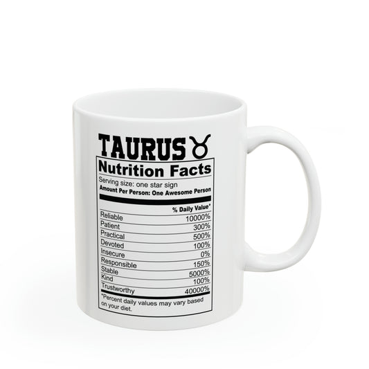Taurus Tarot Card Coffee Mug - Double Sided 11oz White Ceramic by TheGlassyLass.com