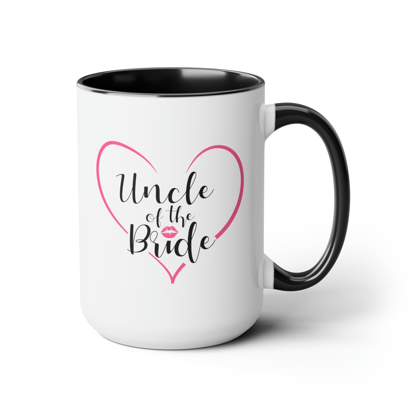 Uncle of the Bride Coffee Mug - Double Sided Black Accent Ceramic 15oz by TheGlassyLass.com