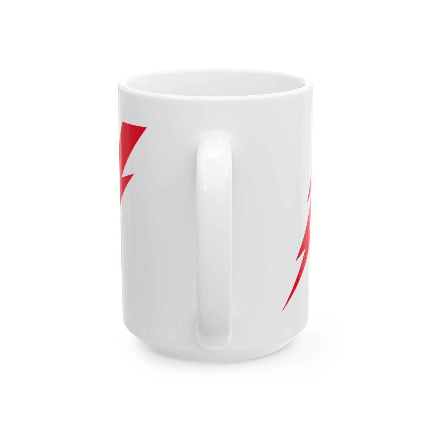 Lightning Bolt Coffee Mug - Double Sided White Ceramic 15oz by TheGlassyLass.com