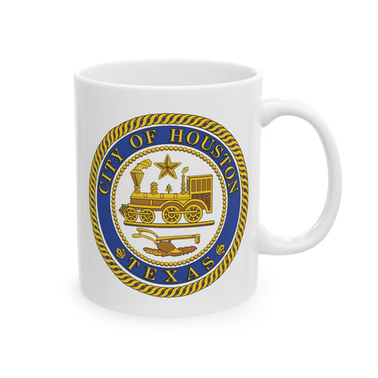 City of Houston Coffee Mug - Double Sided Print, White Ceramic, 11oz by TheGlassyLass.com