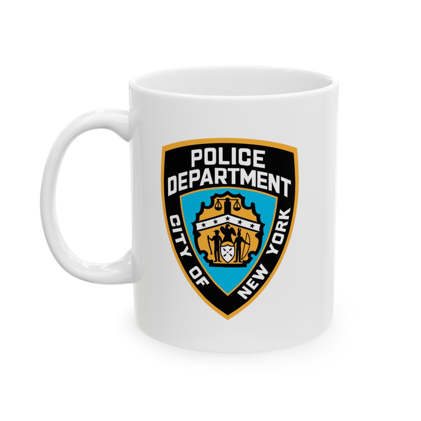 NYPD Logo Coffee Mug - Double Sided White Ceramic 11oz by TheGlassyLass.com