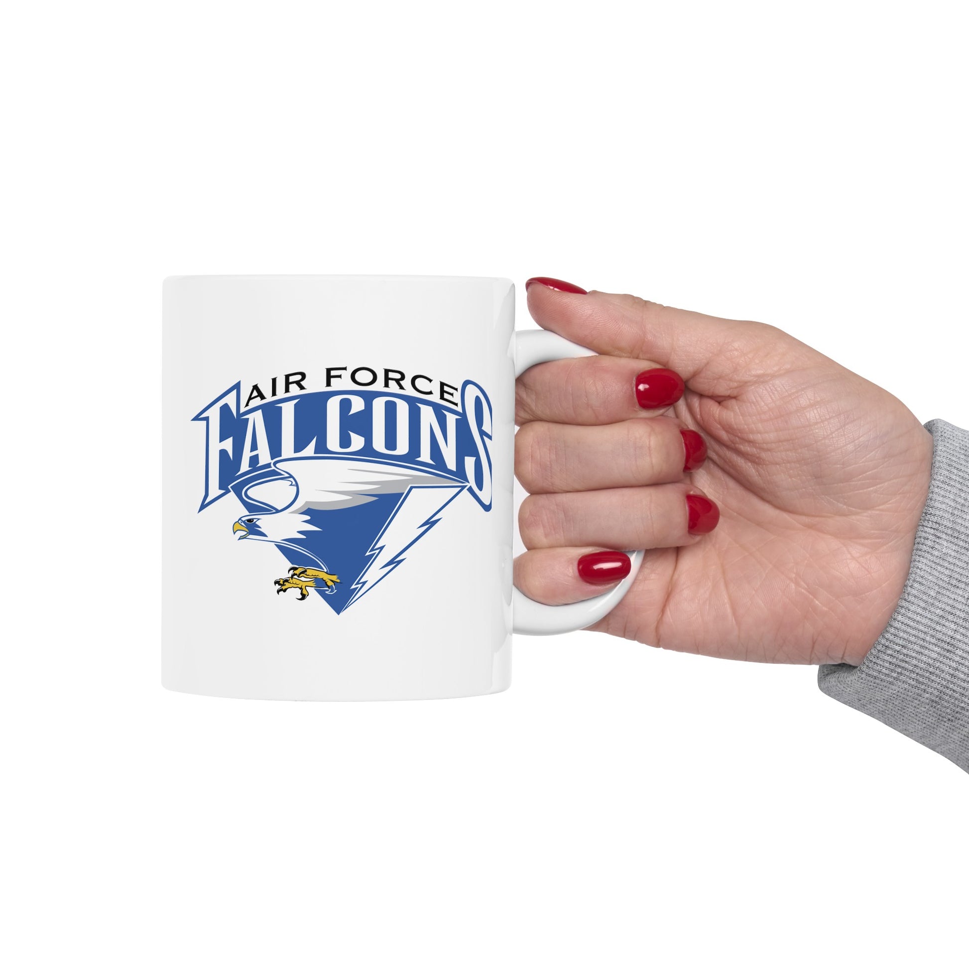 Air Force Falcons - Double Sided White Ceramic Coffee Mug 11oz by TheGlassyLass.com