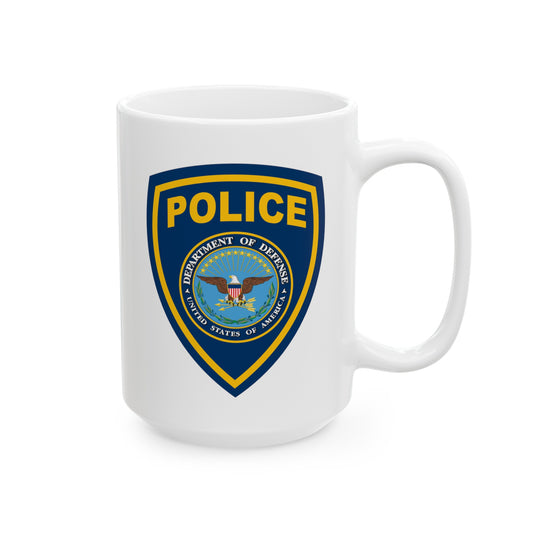 DOD Police Coffee Mug - Double Sided White Ceramic 15oz by TheGlassyLass.com