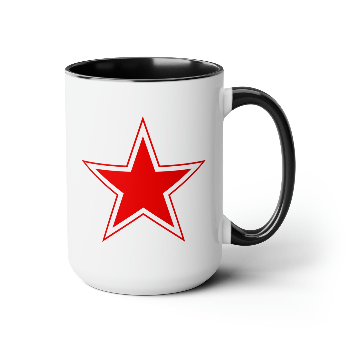 Soviet Union Air Force Roundel Coffee Mug - Double Sided Black Accent Ceramic 15oz - by TheGlassyLass.com
