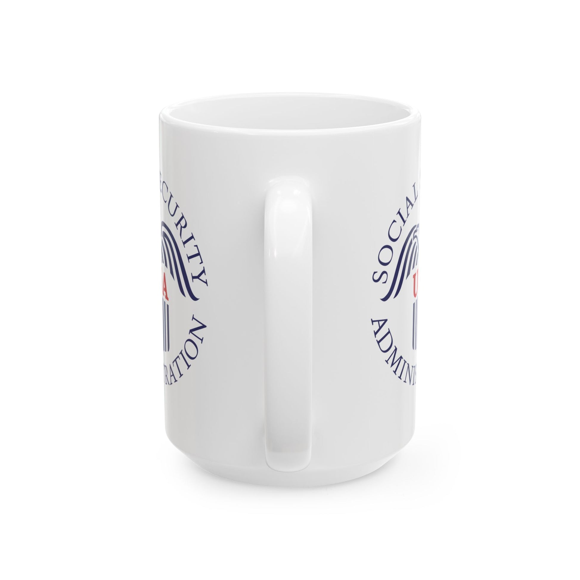 Social Security Administration Seal Coffee Mug - Double Sided Print, White Ceramic, 15oz by TheGlassyLass.com