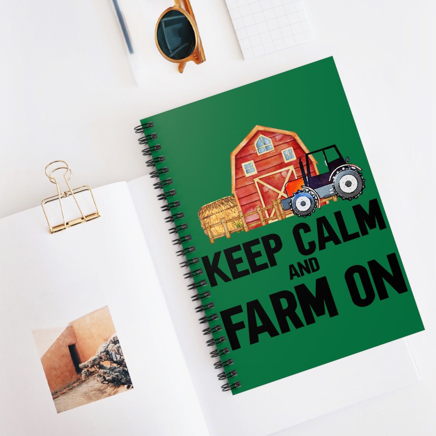 Keep Calm Farm On: Spiral Notebook - Log Books - Journals - Diaries - and More Custom Printed by TheGlassyLass