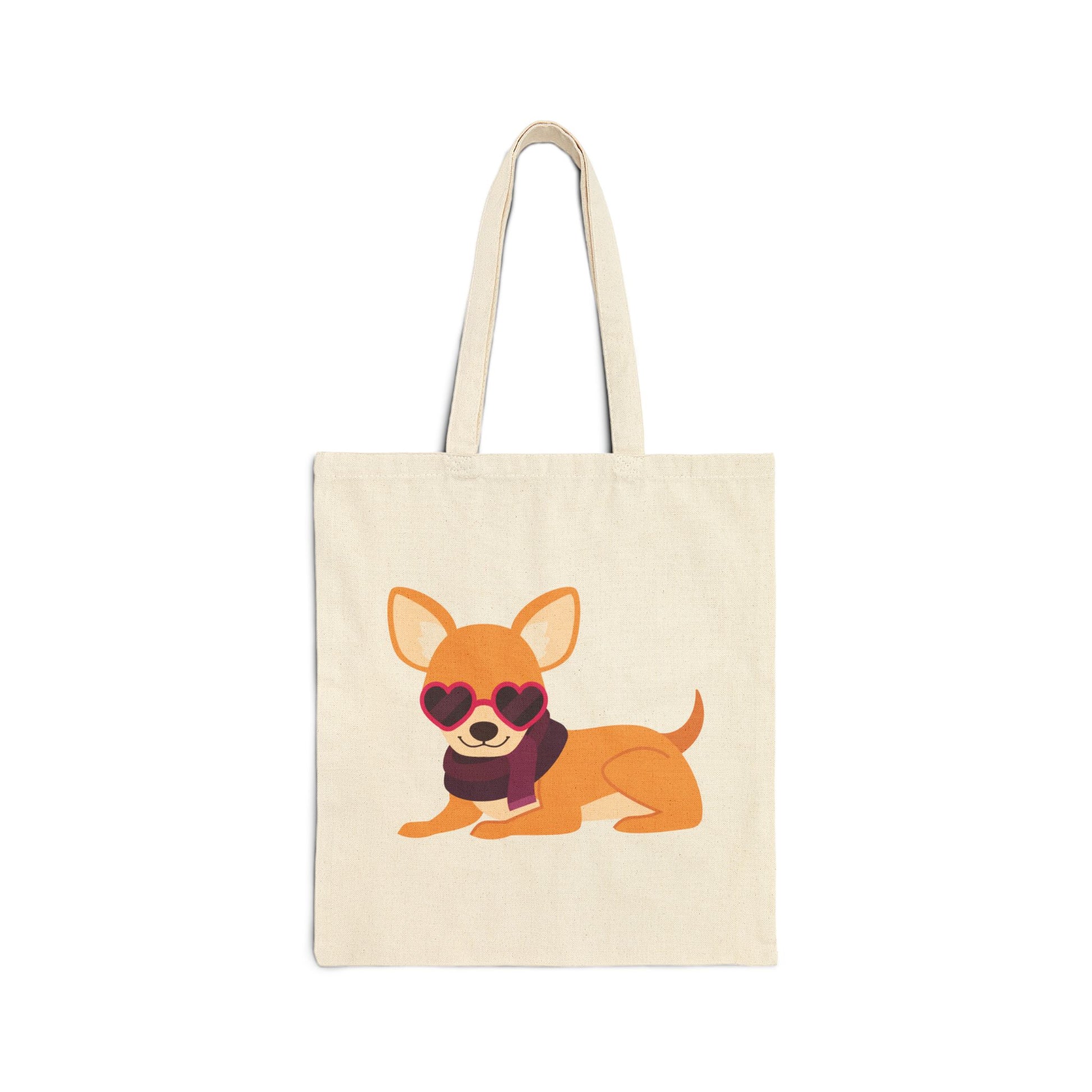 Fashionista Chihuahua Logo Tote Bag - Heavyweight 100% Cotton Canvas by TheGlassyLass.com
