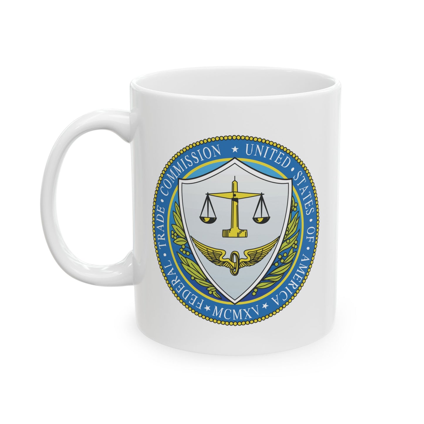 Federal Trade Commission Coffee Mug - Double Sided Print, White Ceramic, 11oz by TheGlassyLass.com