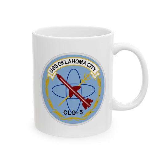 USS Oklahoma City CLG-5 Seal Coffee Mug - Double Sided Print, White Ceramic, 11oz by TheGlassyLass.com