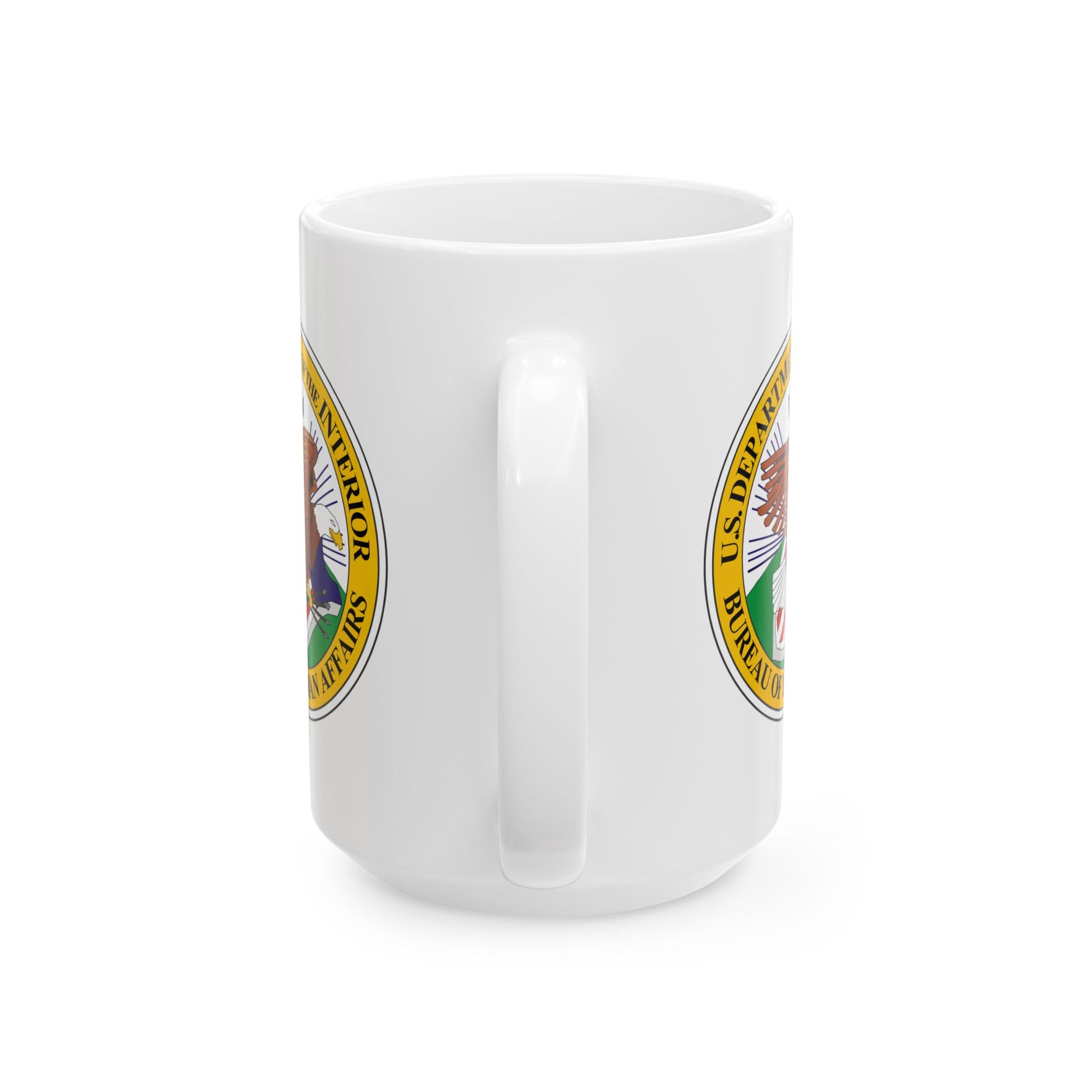 Bureau of Indian Affairs Seal Coffee Mug - Double Sided Print, White Ceramic, 15oz by TheGlassyLass.com