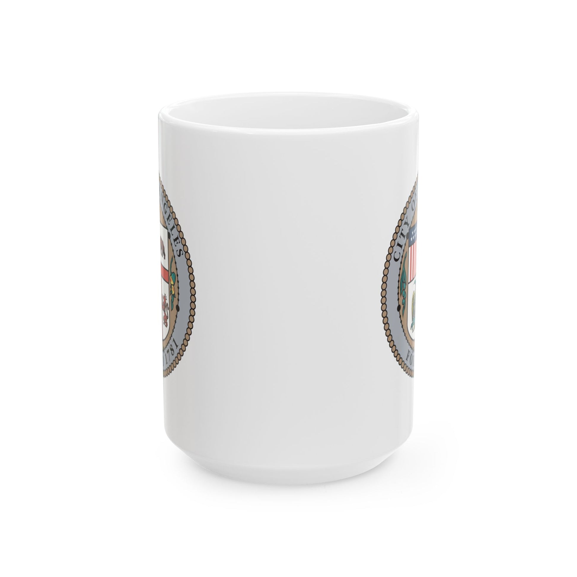 City of Los Angeles California Seal Coffee Mug - Double Sided Print, White Ceramic, 15oz by TheGlassyLass.com