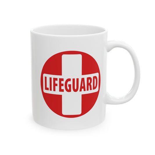 Lifeguard Coffee Mug - Double Sided White Ceramic 11oz by TheGlassyLass.com