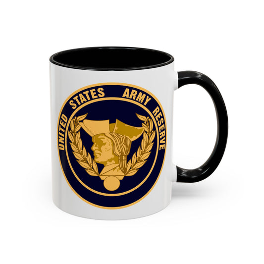 United States Army Reserve Seal - Double Sided Black Accent White Ceramic Coffee Mug 11oz by TheGlassyLass.com