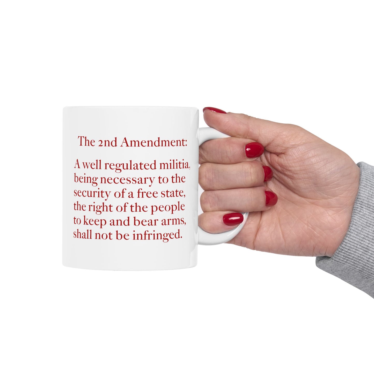 2nd Amendment Coffee Mug - Double Sided White Ceramic 11oz by TheGlassyLass.com