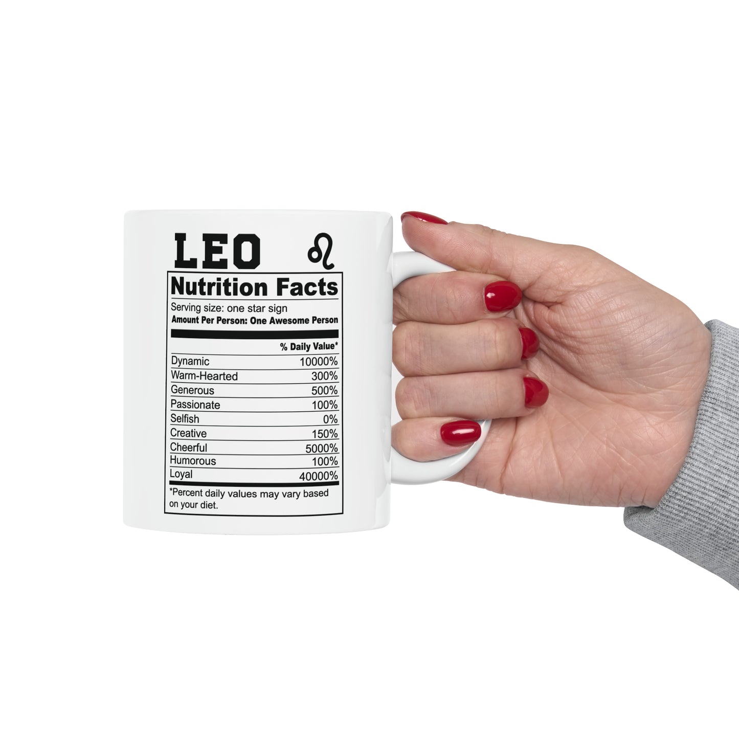 Leo Tarot Card Coffee Mug - Double Sided 11oz White Ceramic by TheGlassyLass.com