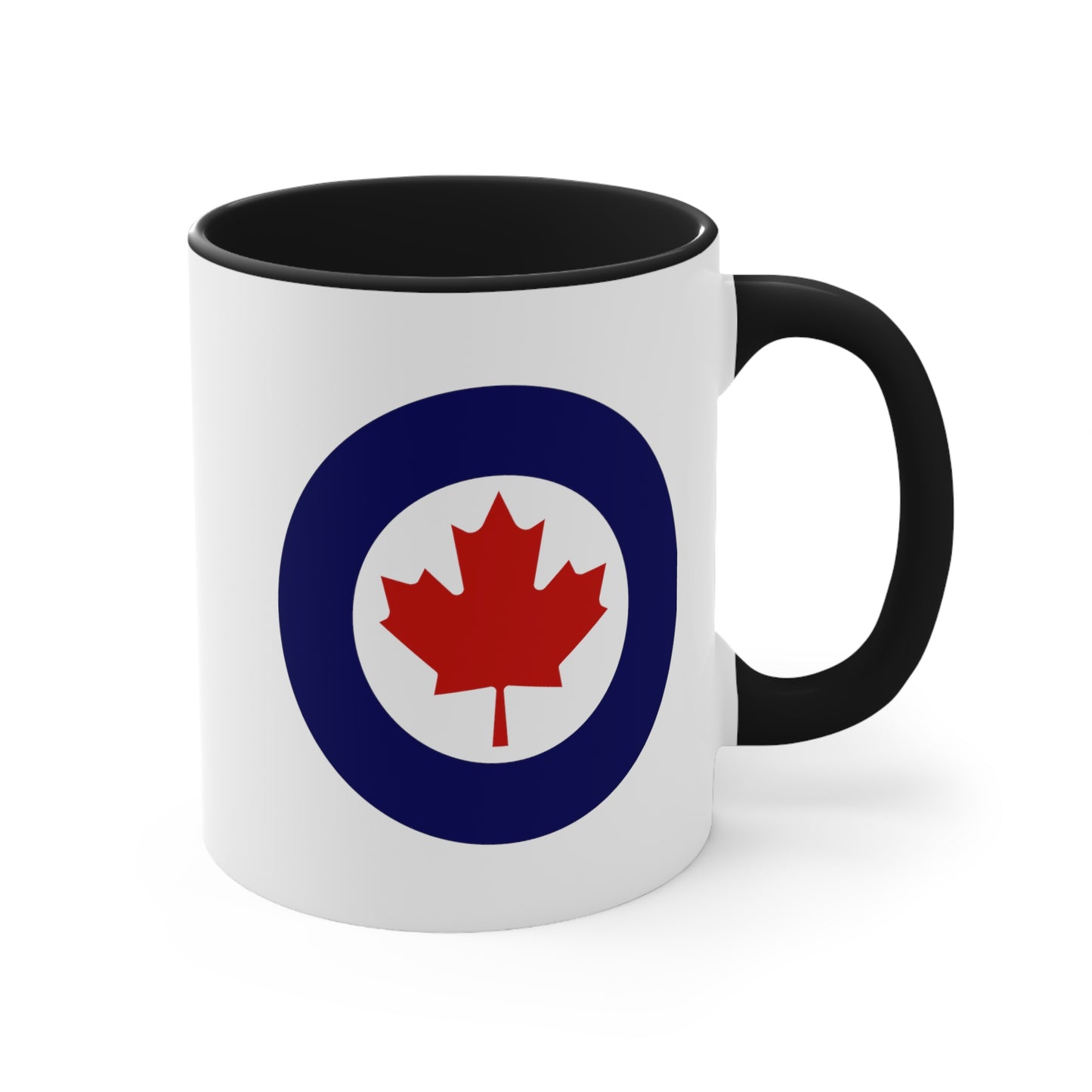 Canadian Force Roundel Coffee Mug - Double Sided Black Accent Ceramic 11oz - by TheGlassyLass.com