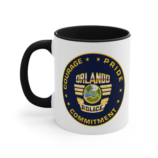 Orlando Police Coffee Mug - Double Sided Black Accent White Ceramic 11oz by TheGlassyLass.com