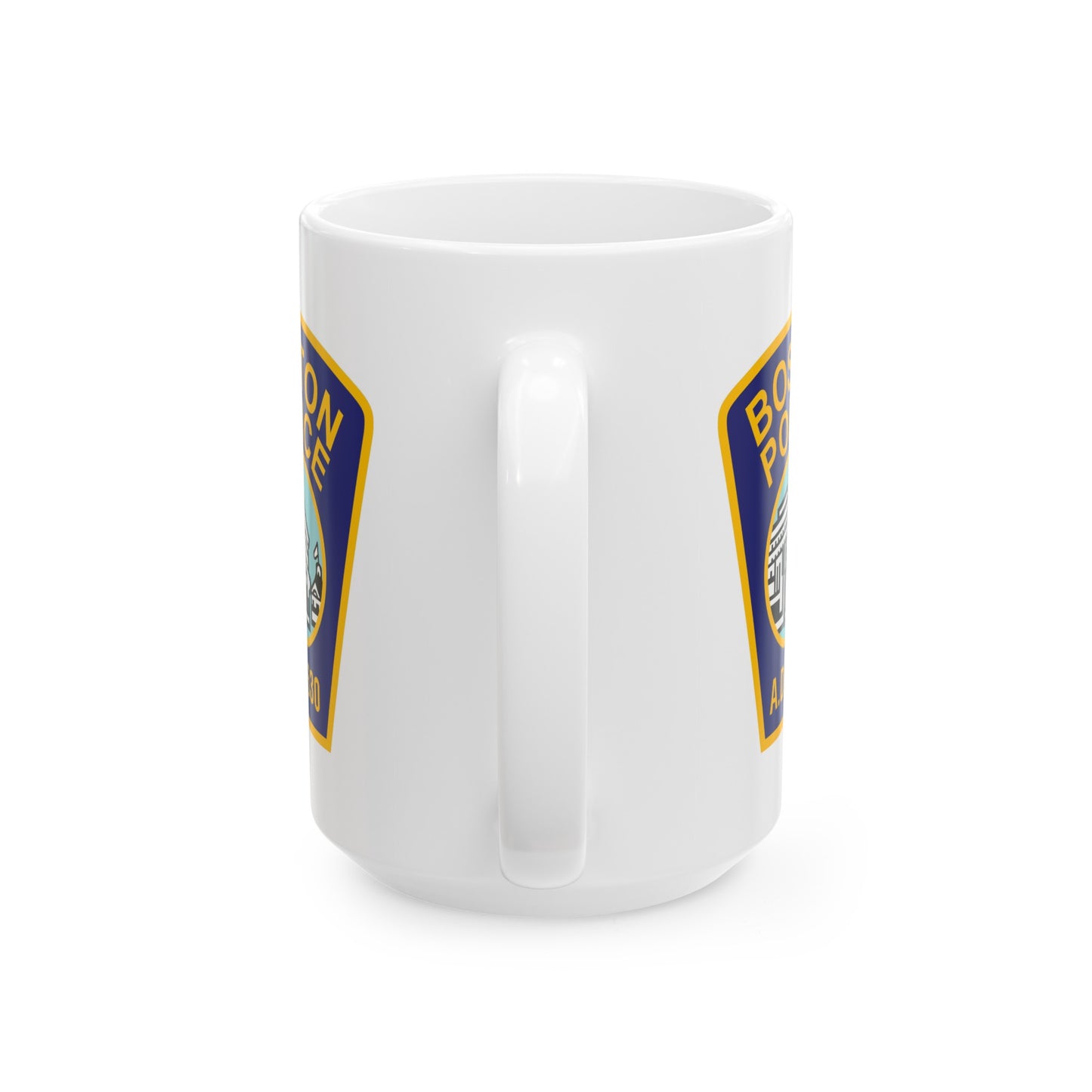 Boston Police Coffee Mug - Double Sided White Ceramic 15oz by TheGlassyLass.com