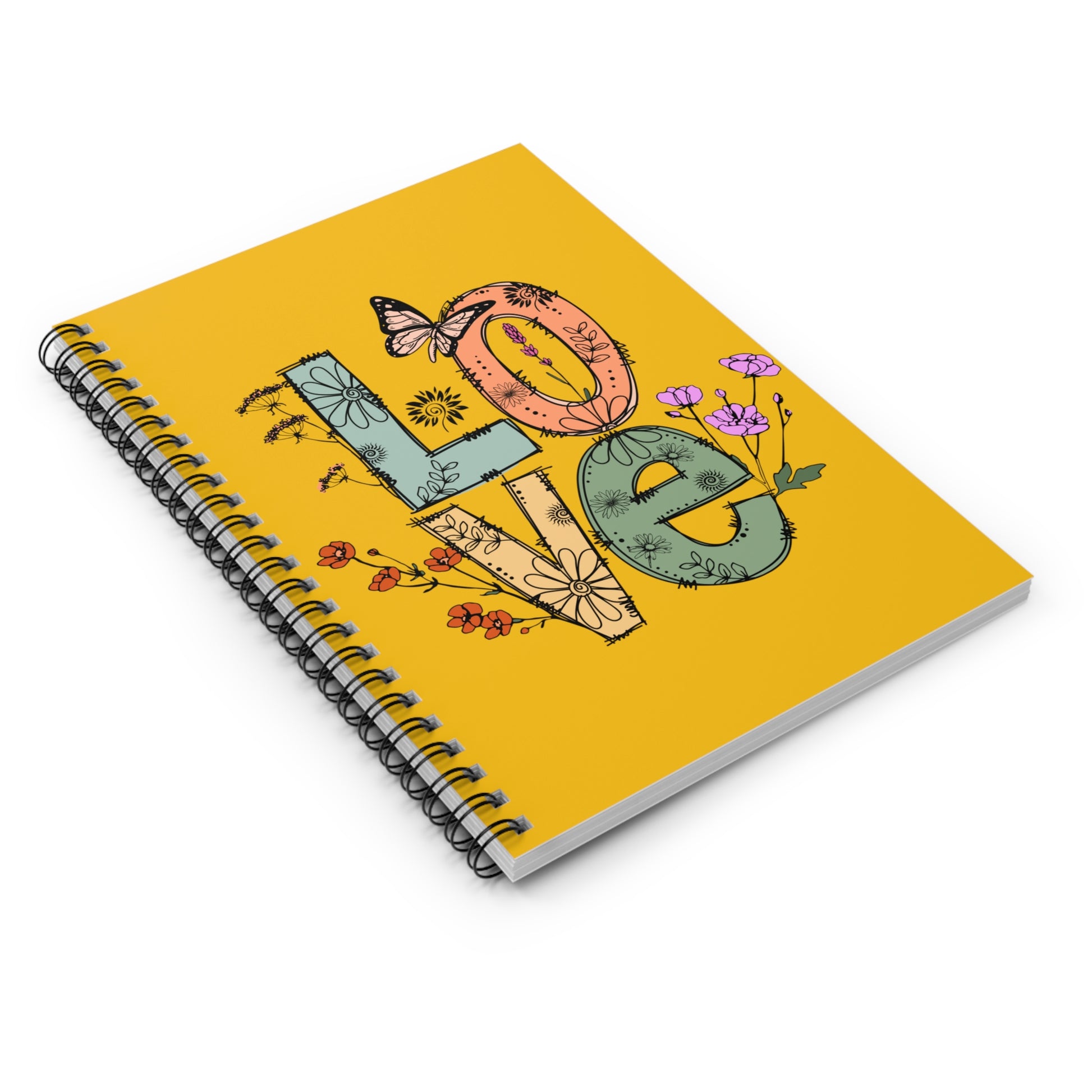 LOVE Flower Doodle: Spiral Notebook - Log Books - Journals - Diaries - and More Custom Printed by TheGlassyLass
