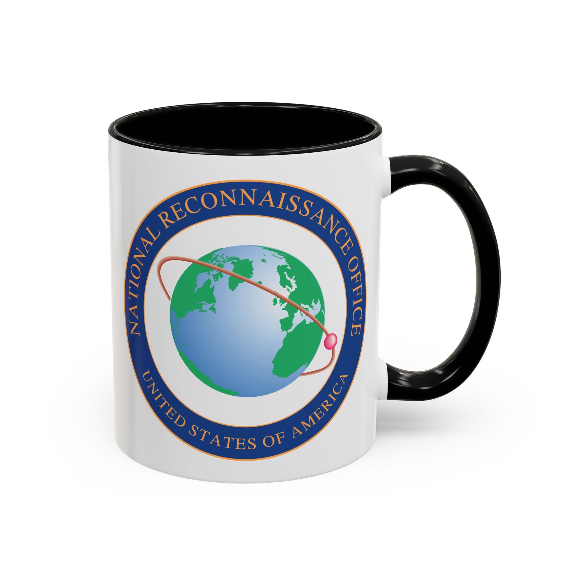 United States National Reconnaissance Office Coffee Mug - Double Sided Black Accent White Ceramic 11oz by TheGlassyLass.com