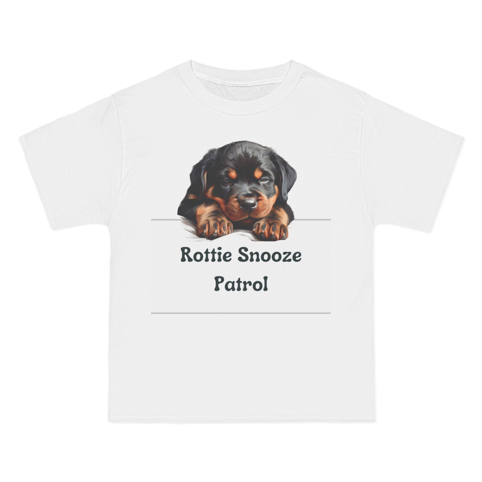 Rottie Snooze Patrol T-Shirt: (Hanes Beefy-T 100% Preshrunk Cotton Custom Printed by TheGlassyLass.com
