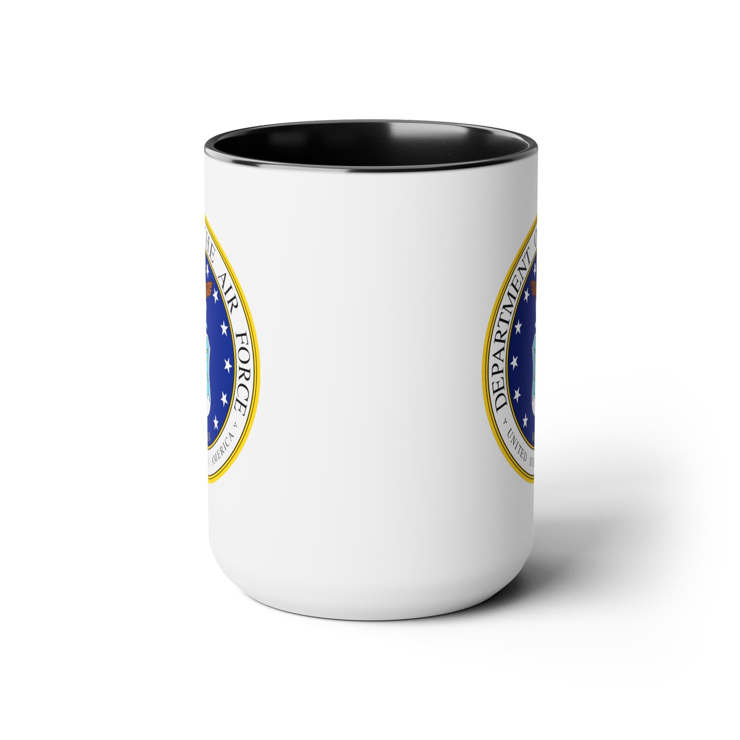 Air Force Department Coffee Mug - Double Sided Black Accent White Ceramic 15oz by TheGlassyLass.com